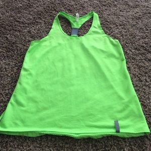 Lime green mesh running tank
