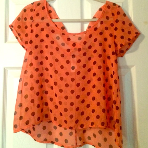 Peach w/ Black Polka Dots "Love Notes" Shirt