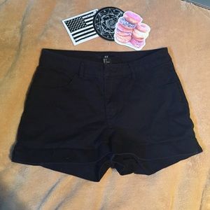 Black high rise shorts