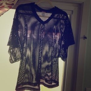 A black see through jersey