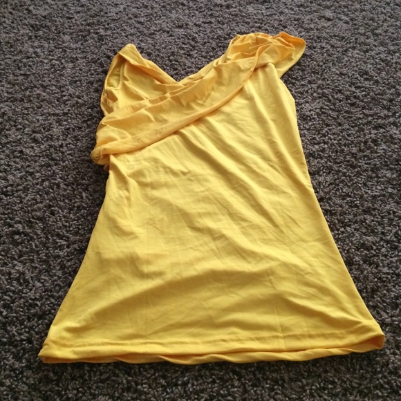Yellow polyester dress shirt