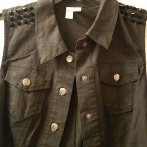 Forever 21 black studded vest