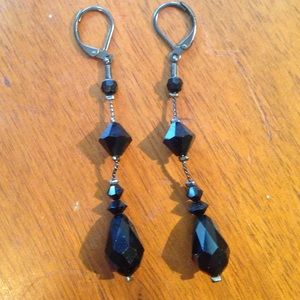 Black dangling earrings