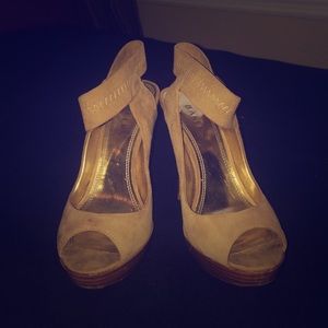 Tan suede heels