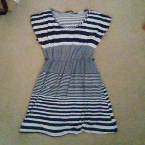 Roseland Blue & White Strip Dress/Short