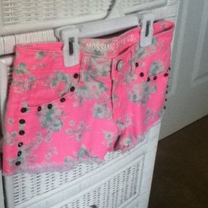 Bright Pink Mint Green Floral Shorts