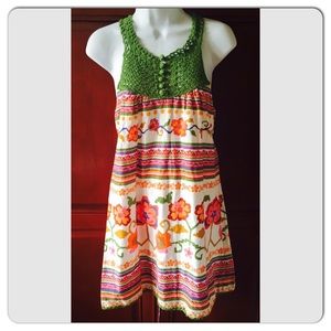 Flying Tomato Boho Dress w/Crochet and Floral