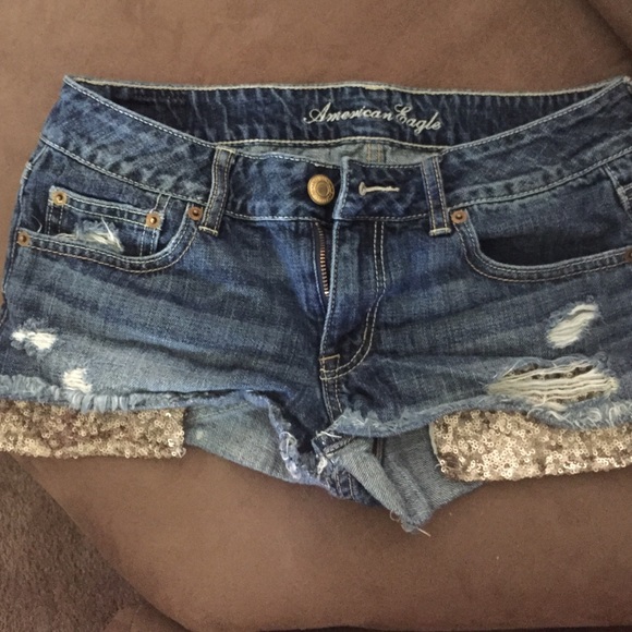 Sequin pocket shorts