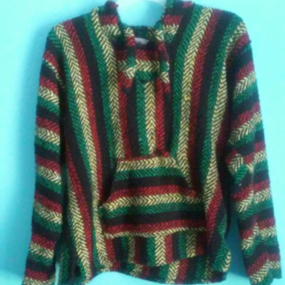 Men's Baja Rasta Poncho (small flaw)