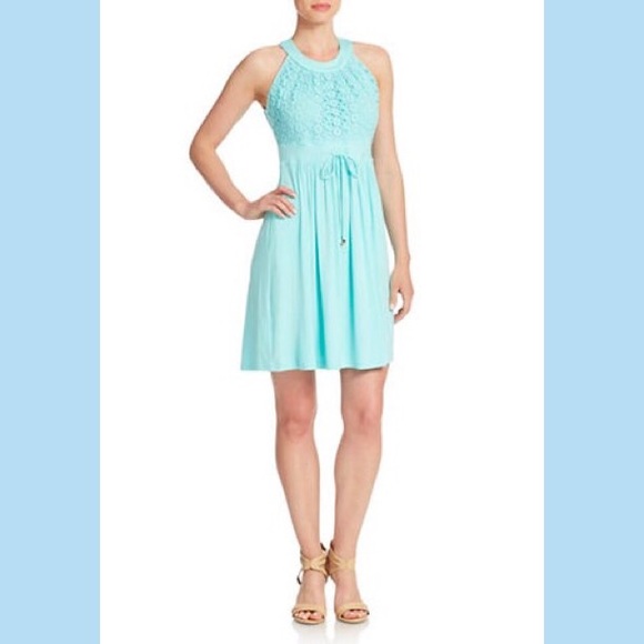 ⚡️️SALE⚡️Calvin Klein Lace Halter Dress Aqua: NWT