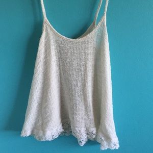 flowy cream colored top