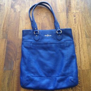 Cole Haan cobalt leather tote