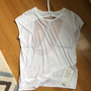 Lululemon If You're Lucky SS Tee in white.