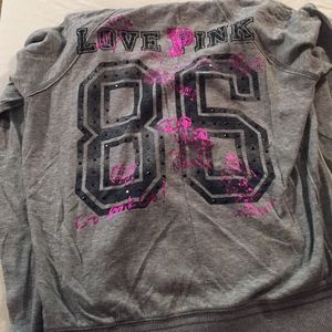 Pink lightweat zip-up hoodie