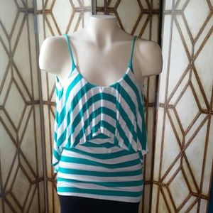 Striped Ruffled Open Back