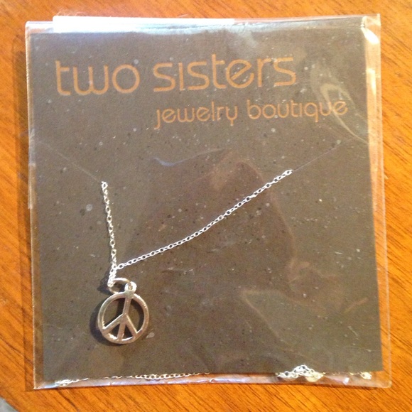peace sign sterling silver necklace