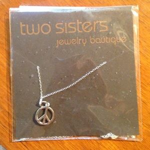 peace sign sterling silver necklace