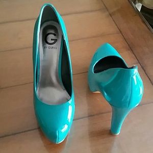 Faux leather platform heels