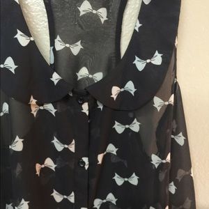 Forever 21 Bow Tie See Through Tank Top