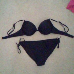 Patted Black Swimsuit & Matching Bottom