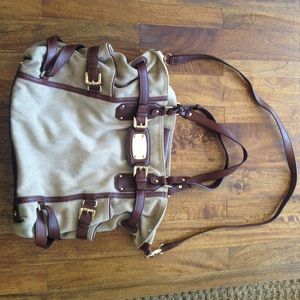 Michael Kors canvas and leather carry-all