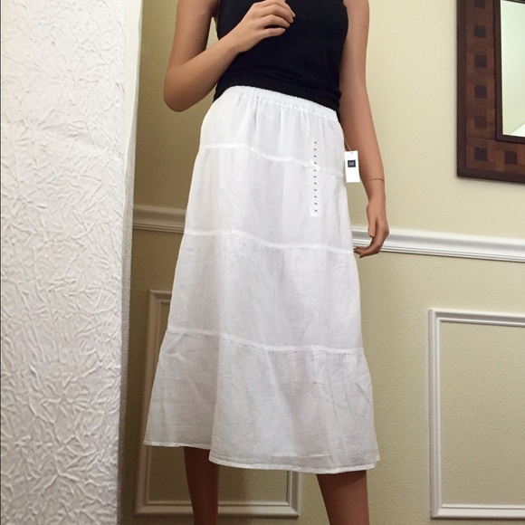 White long cotton skirt