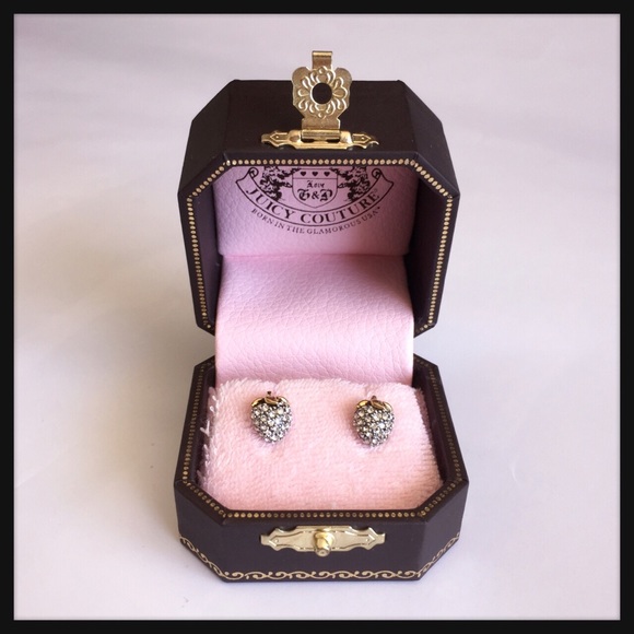 Juicy Couture Jewelry - NEW Juicy Couture Strawberry Crystal Stud Earrings
