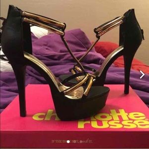 Black and Gold Heels