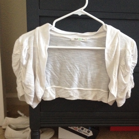 a white shirt cardigan