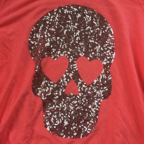SOLD MERC Victoria's Secret PINK SKULL Crew Bling - Picture 2 of 3