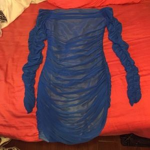 Short blue cocktail dress