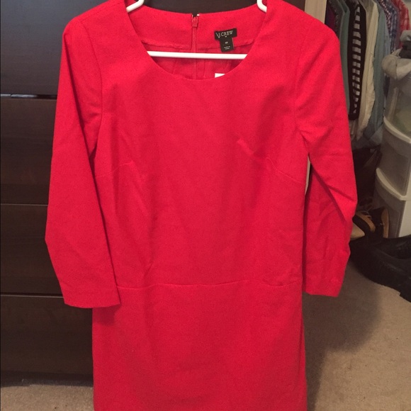 J. Crew 3/4 sleeve red dress