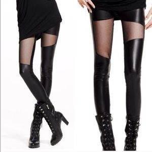 Patchwork liquid leather stretch pants (NWOT)