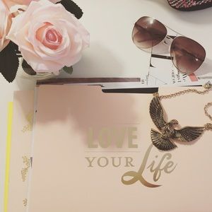 Gold burnish eagle necklace