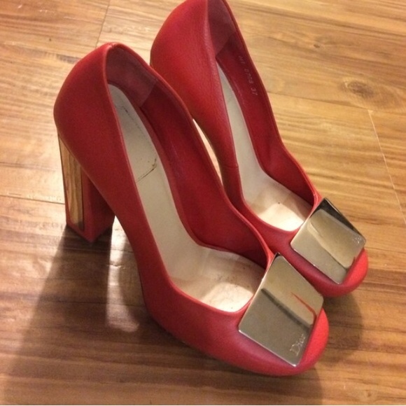 Dior red platform pumps/ heels