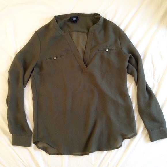 Olive Chiffon Shirt