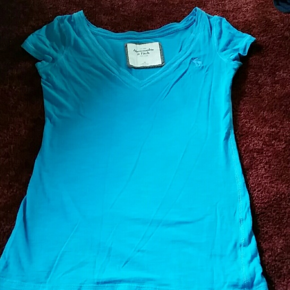 A&F royal blue v neck tee