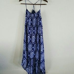 **SOLD** Hi Low Blue Patterned Dress