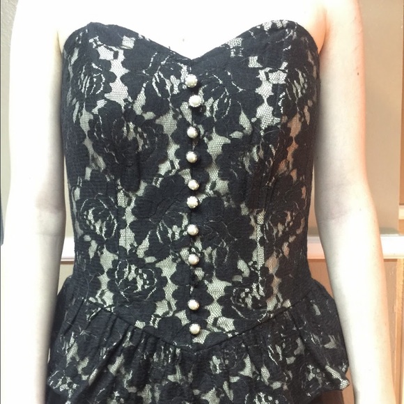 Lace Pattern Zipper Corset