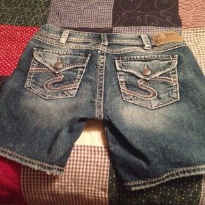 Silver jeans shorts