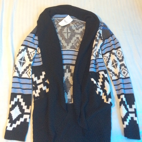 Blue and black Print cardigan