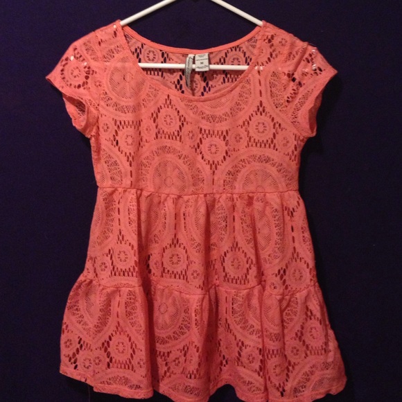 Peach lace top