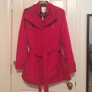 Red rain coat