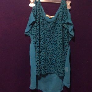 See through blue hi low top