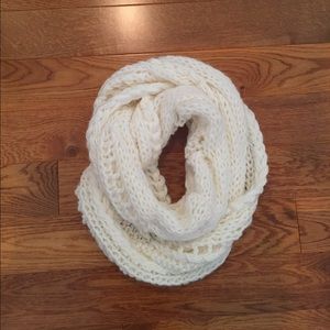 Cream knit infinite scarf