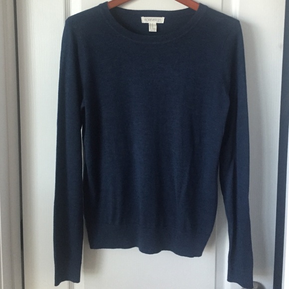 Forever 21 Navy Blue Crewneck Sweater