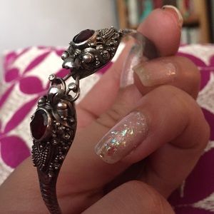 Sterling Antique Dragon Bangle