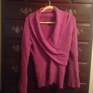 Shawl collar boucle sweater