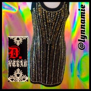 Black round studded and square studded dress