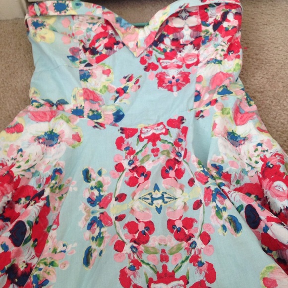 Strapless floral dress